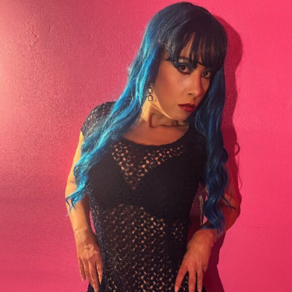 NWT SPEECHLESS NAVY BLUE CUT OUT SEE THROUGH DRESS A LINE MINI MEDIUM - Picture 3 of 10